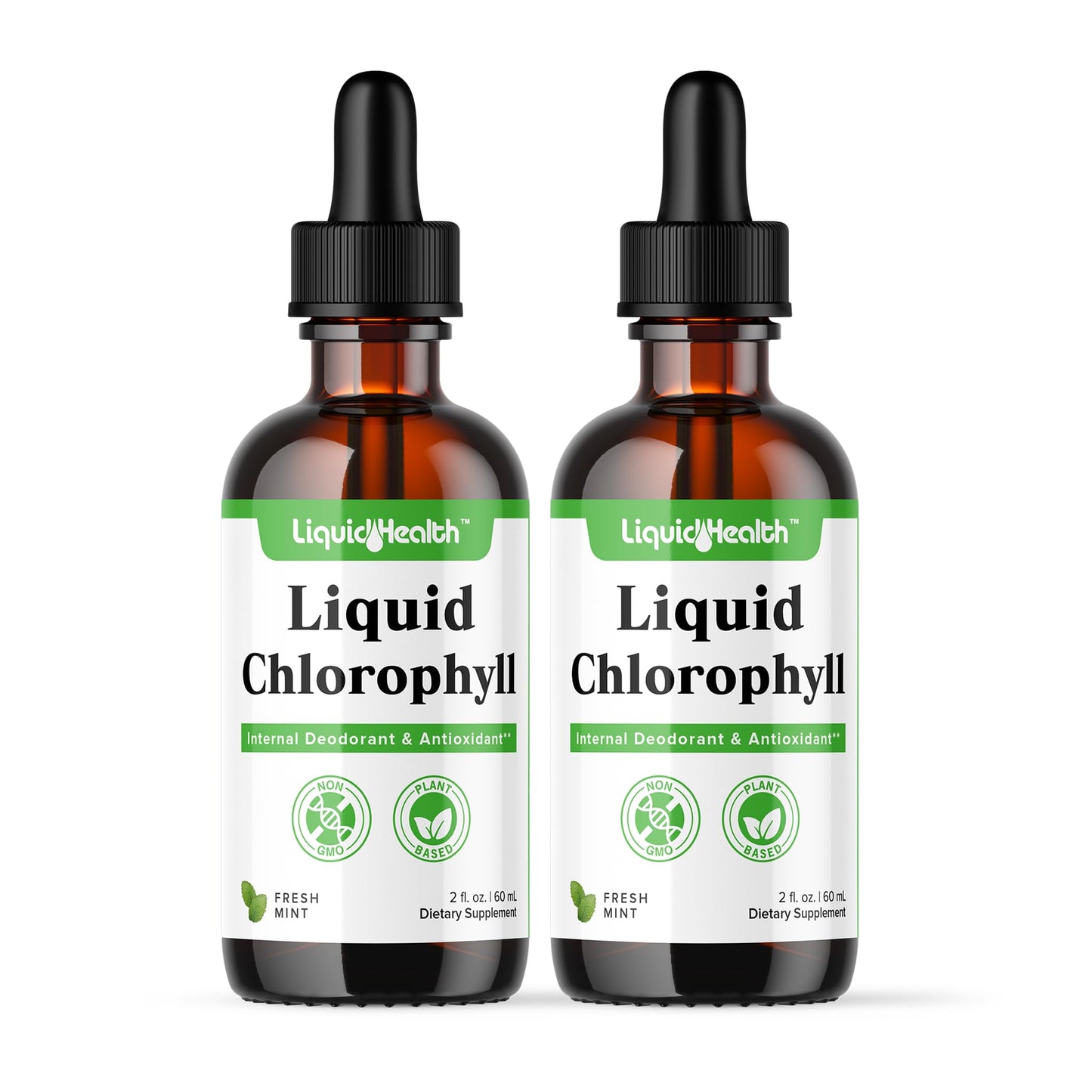 LIQUIDHEALTH Liquid Chlorophyll Drops - Internal Deodorizer Liver Detox Immune Support Stop Bad Breath Reduce Appetite Vegan Non-GMO (2 Oz)