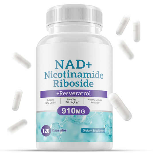 NAD Supplement - Liposomal Nicotinamide Riboside Quercetin NAD+ Supplement with Resveratrol 910mg - Supports Muscle Brain Energy - NMN Supplement Alternative for Men and Women 120 Capsules