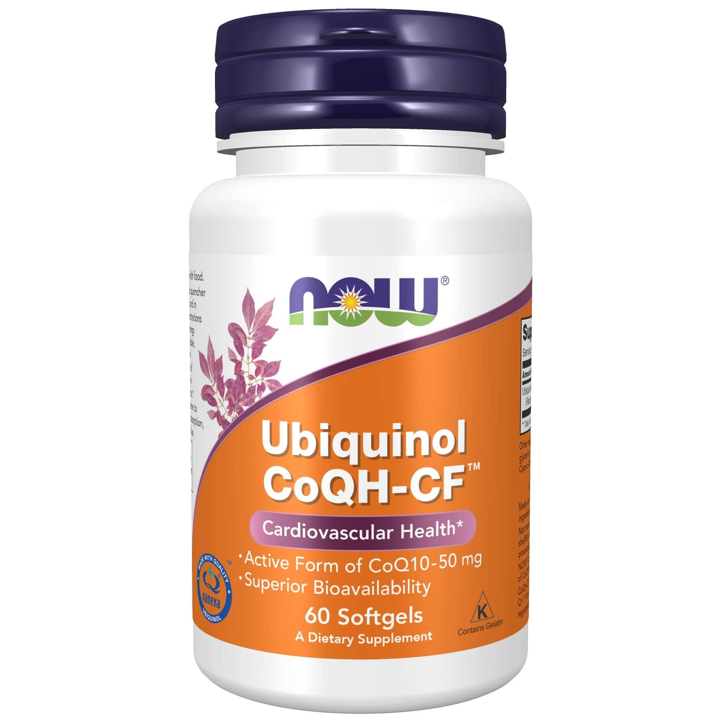 NOW Foods Supplements Ubiquinol CoQH-CF™ (the Active Form of CoQ10 - 50 mg with Superior Bioavailability) 60 Softgels